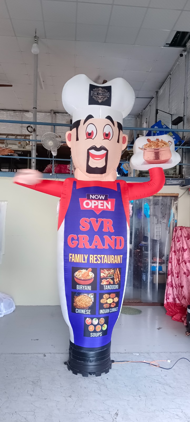 Custom chef air dancer inflatable branded for SVR Grand Family Restaurant by Star Sky Ads